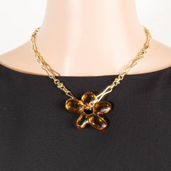Resin Flower Pendant Necklace