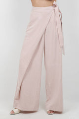 Blush Hour Wrap Wide Leg Pants