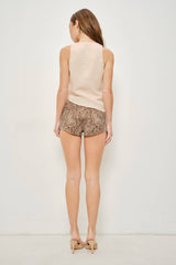 Embellished Cowl Neck Top