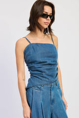 Asymmetrical Denim Top