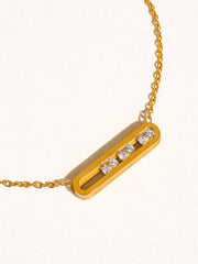 Yveline 18K Gold Non-Tarnish Bar Pendant Necklace
