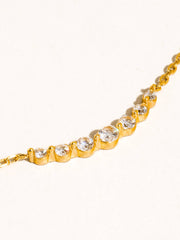 Remmi 18K Gold Non-Tarnish Crystal Station Chain Necklace
