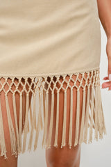 Sand Fringe Mini Skirt