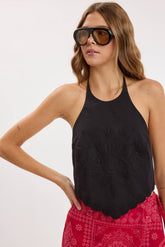 Embroidered Halter Top