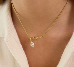 Teardrop Charm Coil Necklace