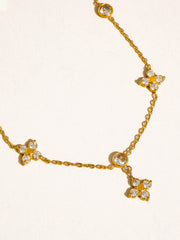 Aveline 18K Gold Non-Tarnish CZ Floral Chain Necklace
