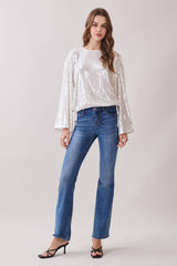 Sequin Long Sleeve Blouse