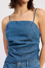 Asymmetrical Denim Top