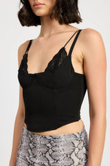 Lace Trim Corset Top