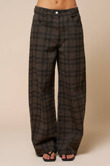 Plaid Barrel Pants