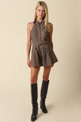 Sienna Leopard Belted Romper