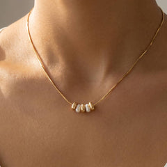 Bead And Pearl Charms Necklace