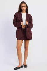 Premium Collection - Bordeaux Pinstripe Blazer