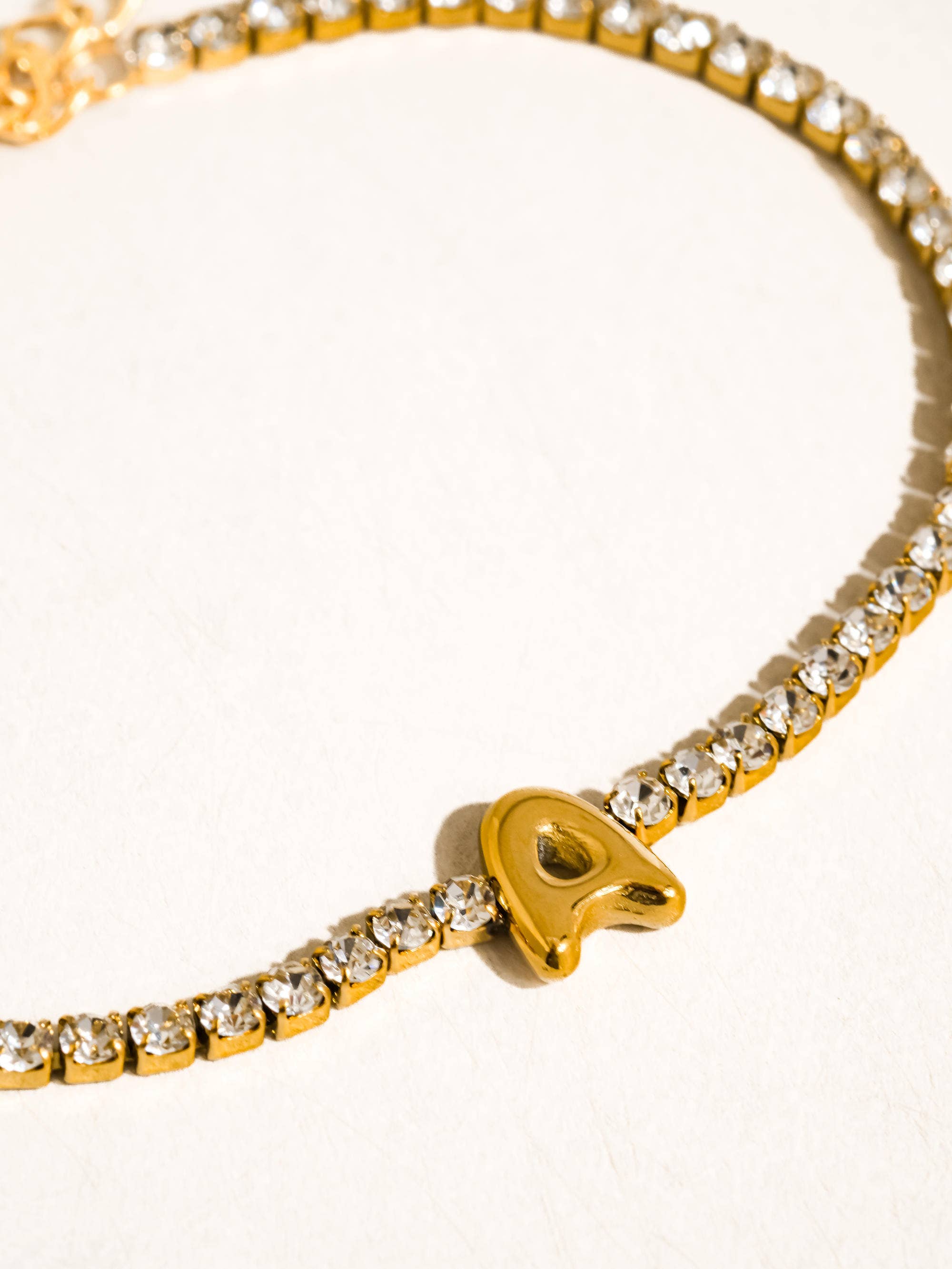 Chaplin Rhinestone Letter Bracelet