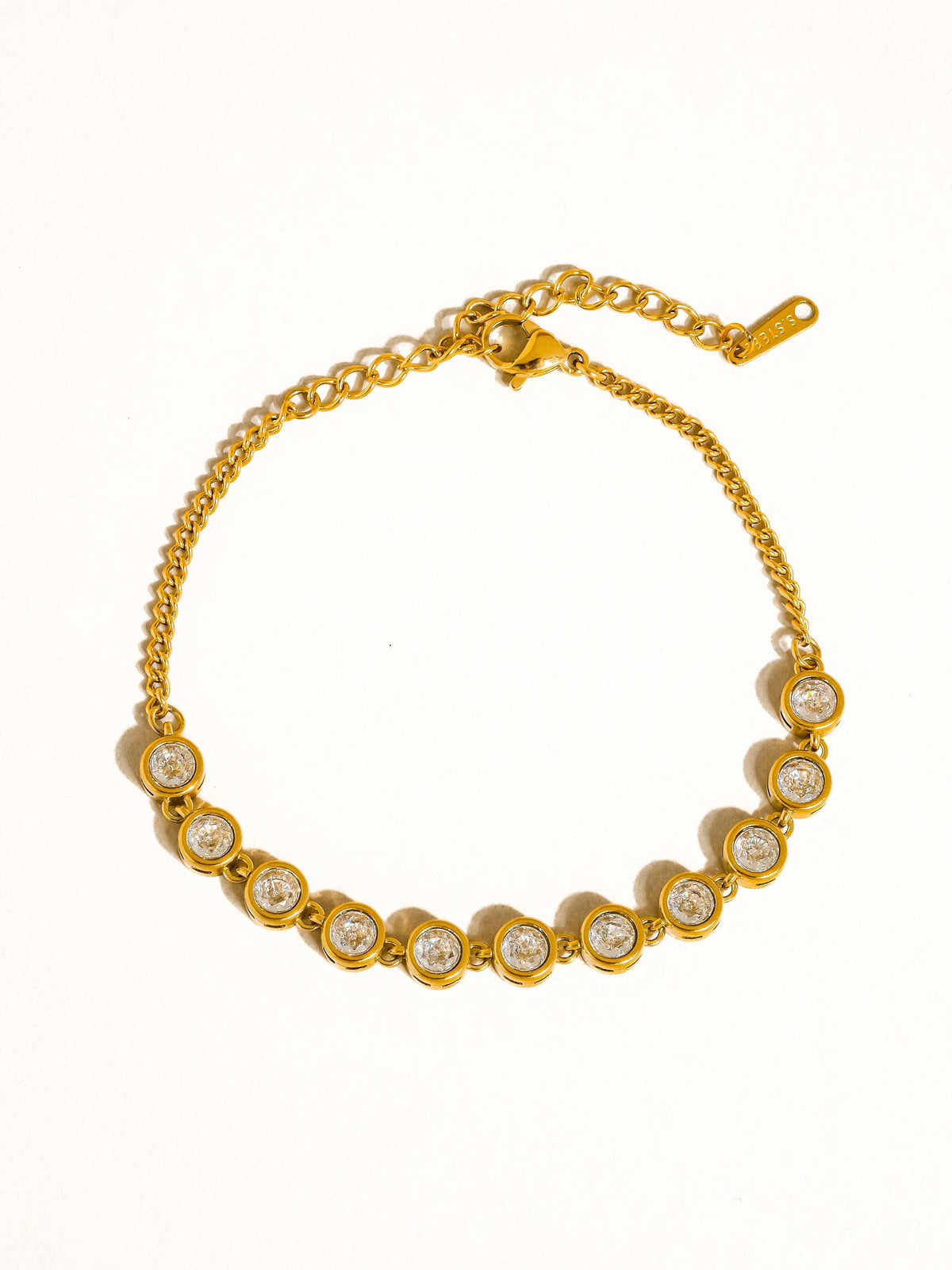 Ambrosia 18K Gold Non-Tarnish Rhinestone Chain Bracelet