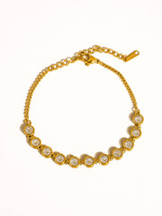 Ambrosia 18K Gold Non-Tarnish Rhinestone Chain Bracelet