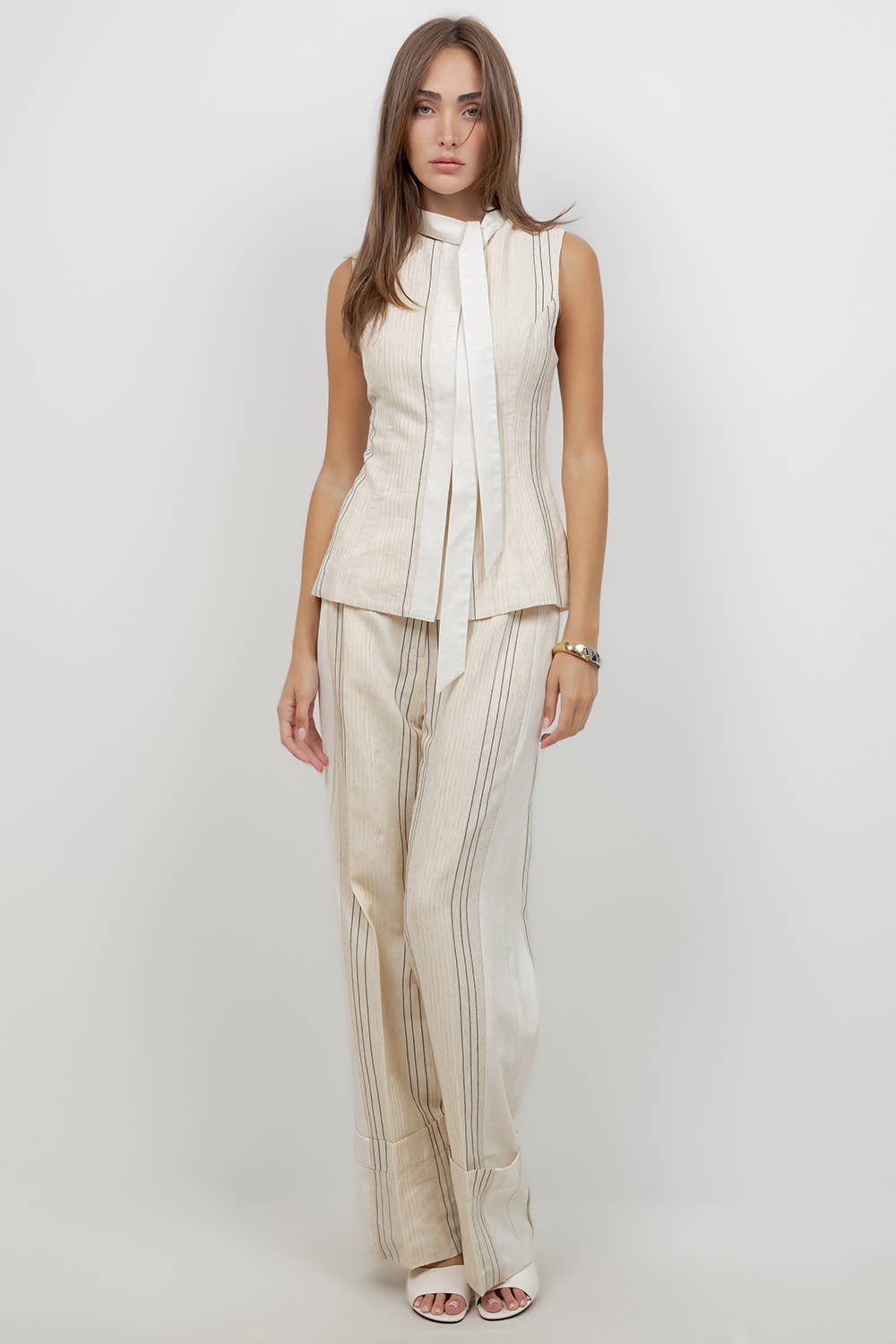 Premium- Pinstripe Wide Leg Pants