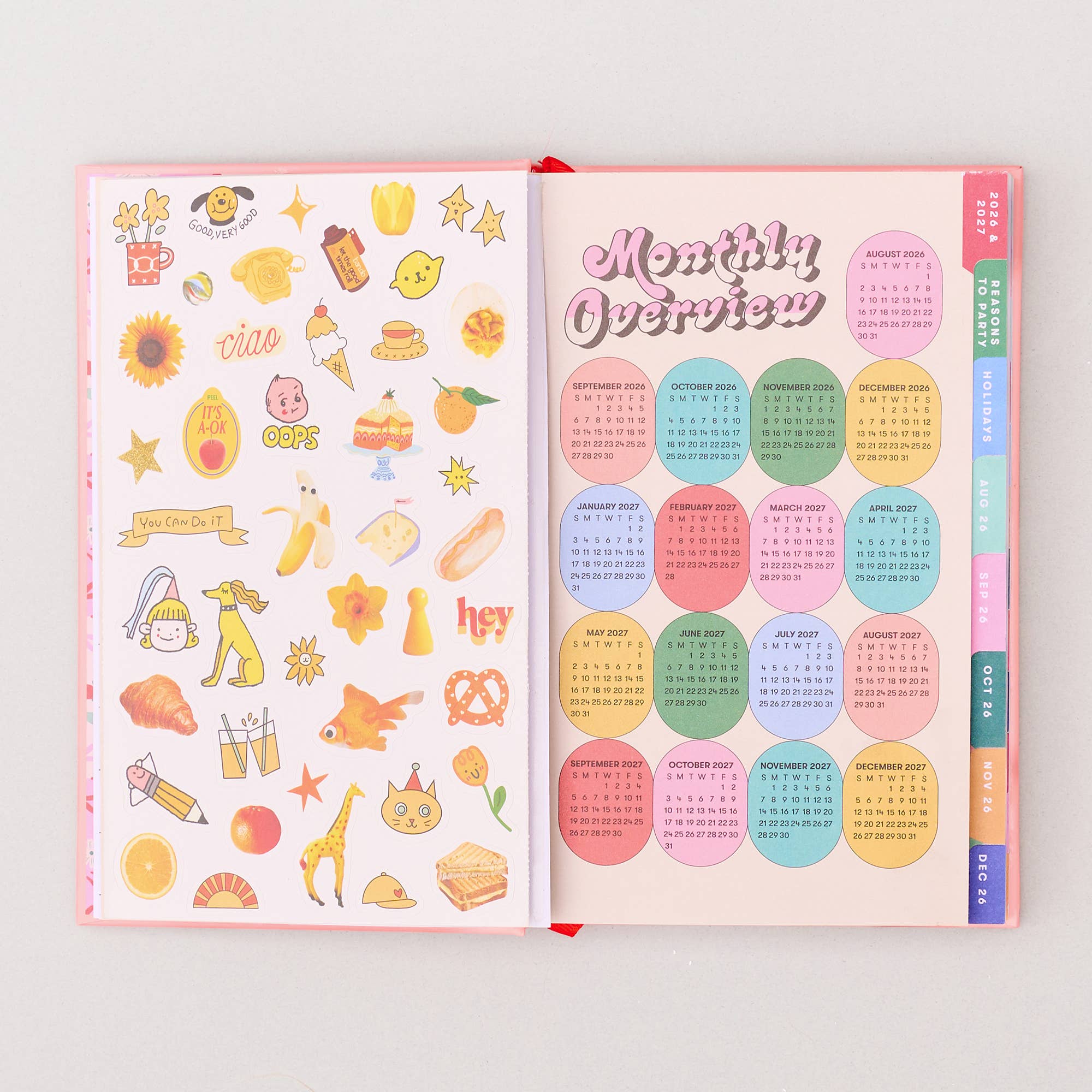 Classic 17-Month Academic Planner, Bonjour - Pink
