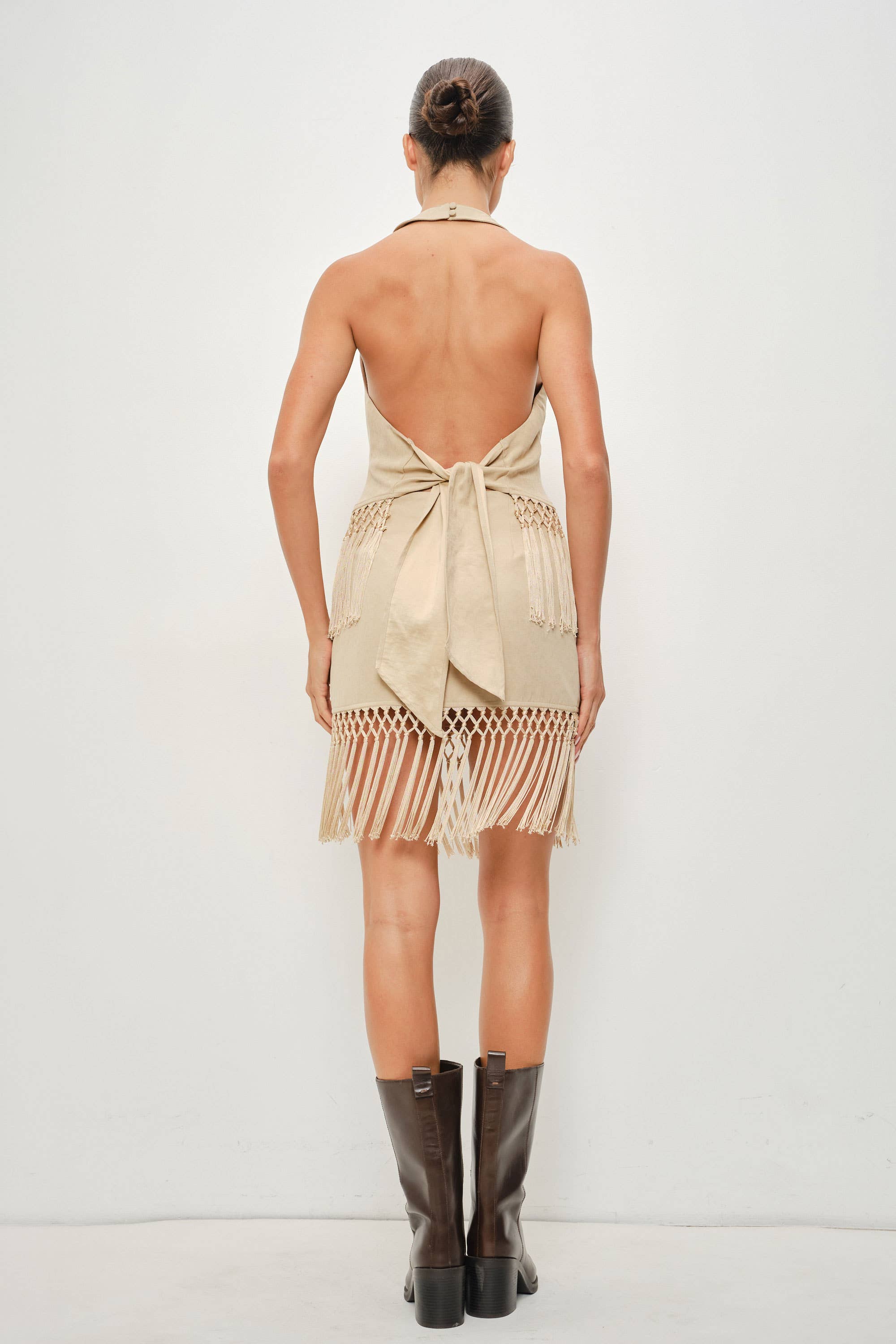 Sand Fringe Halter Top