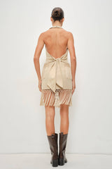 Sand Fringe Mini Skirt