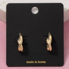 Twisted Knot Huggie Hoop Earrings