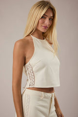 Ivory Wide-Leg Pant & Halter Top Set