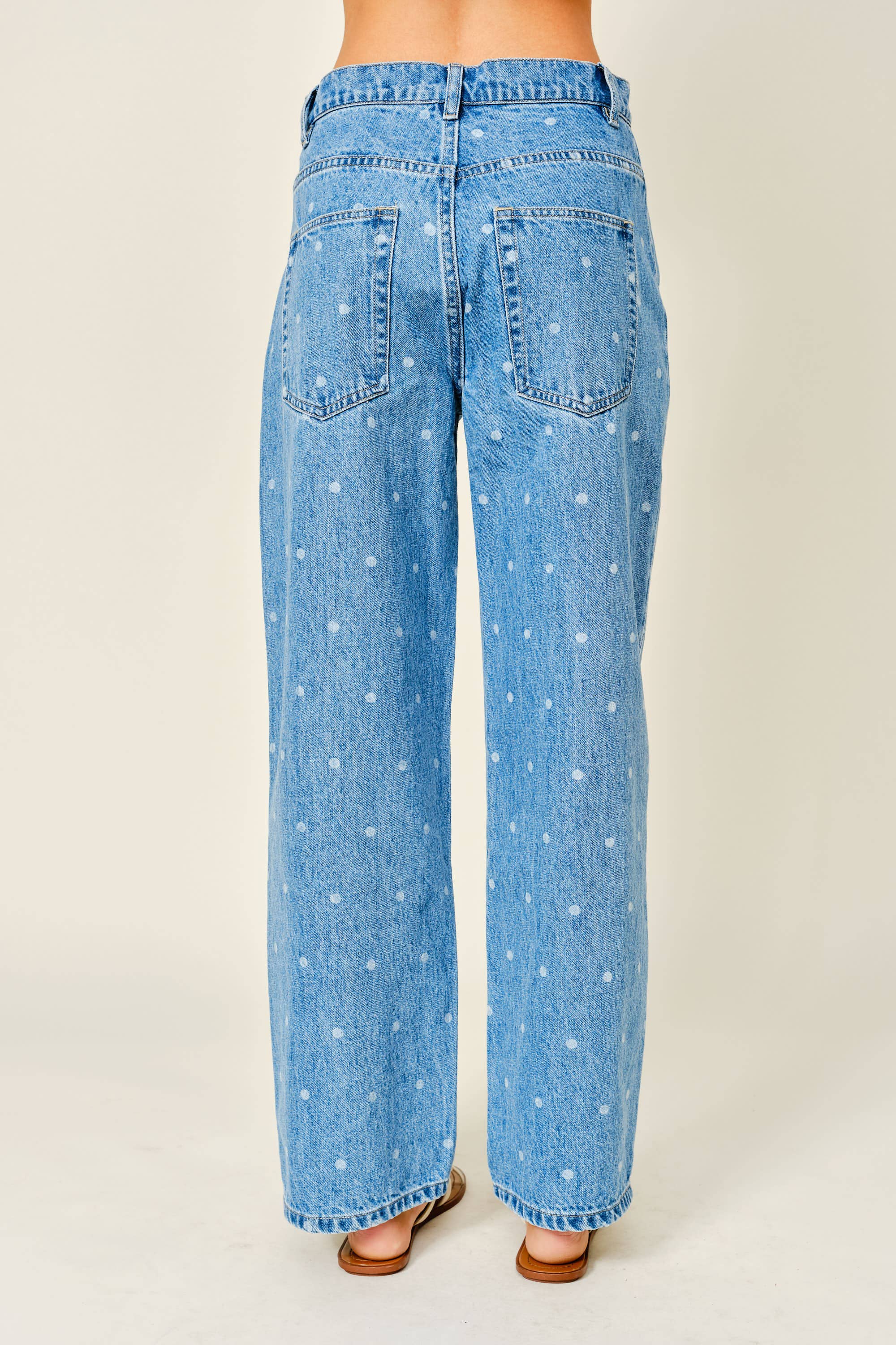 Polka Dot Denim Pants