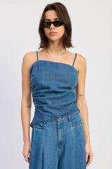 Asymmetrical Denim Top
