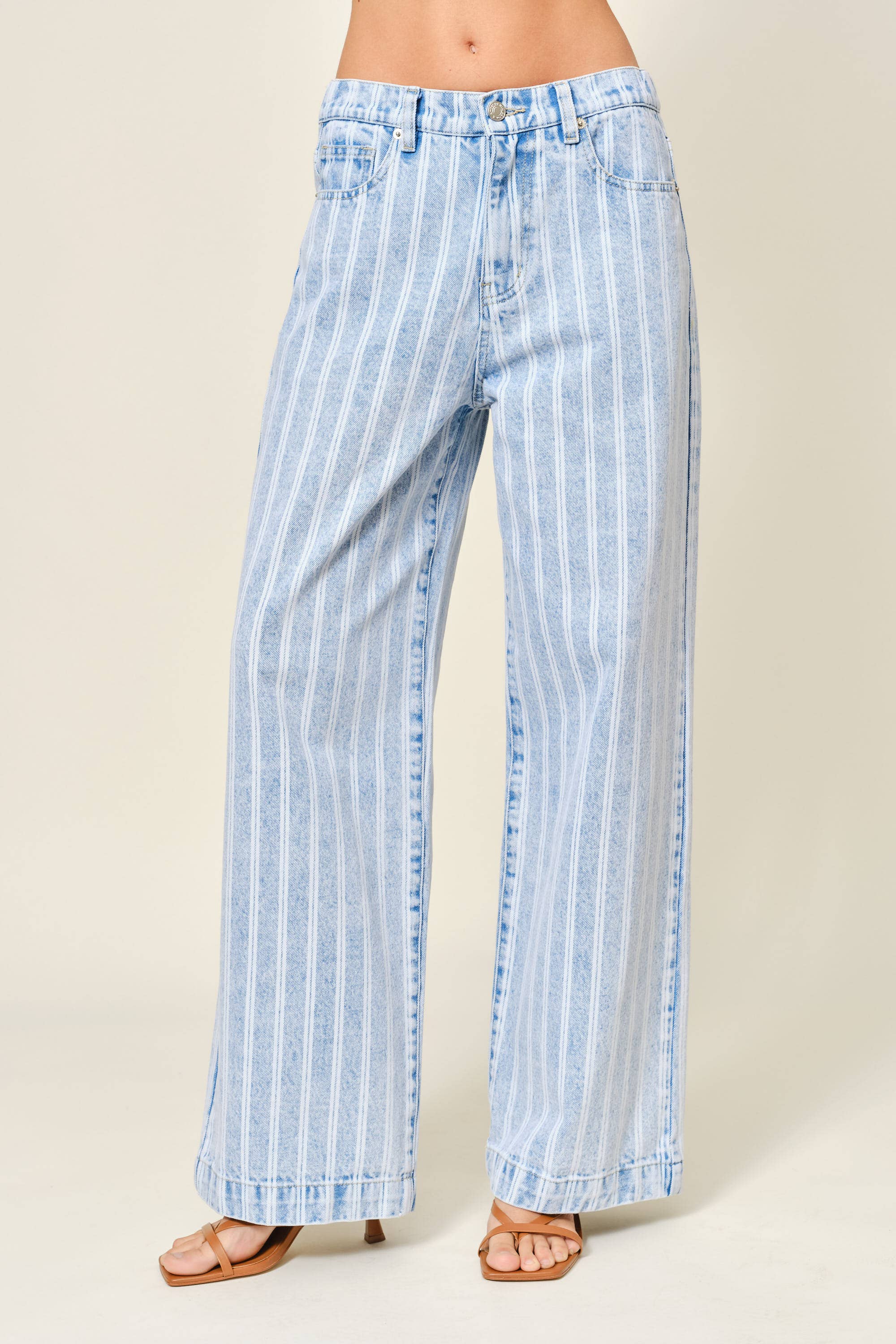 Striped Denim Pants