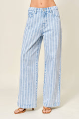 Striped Denim Pants