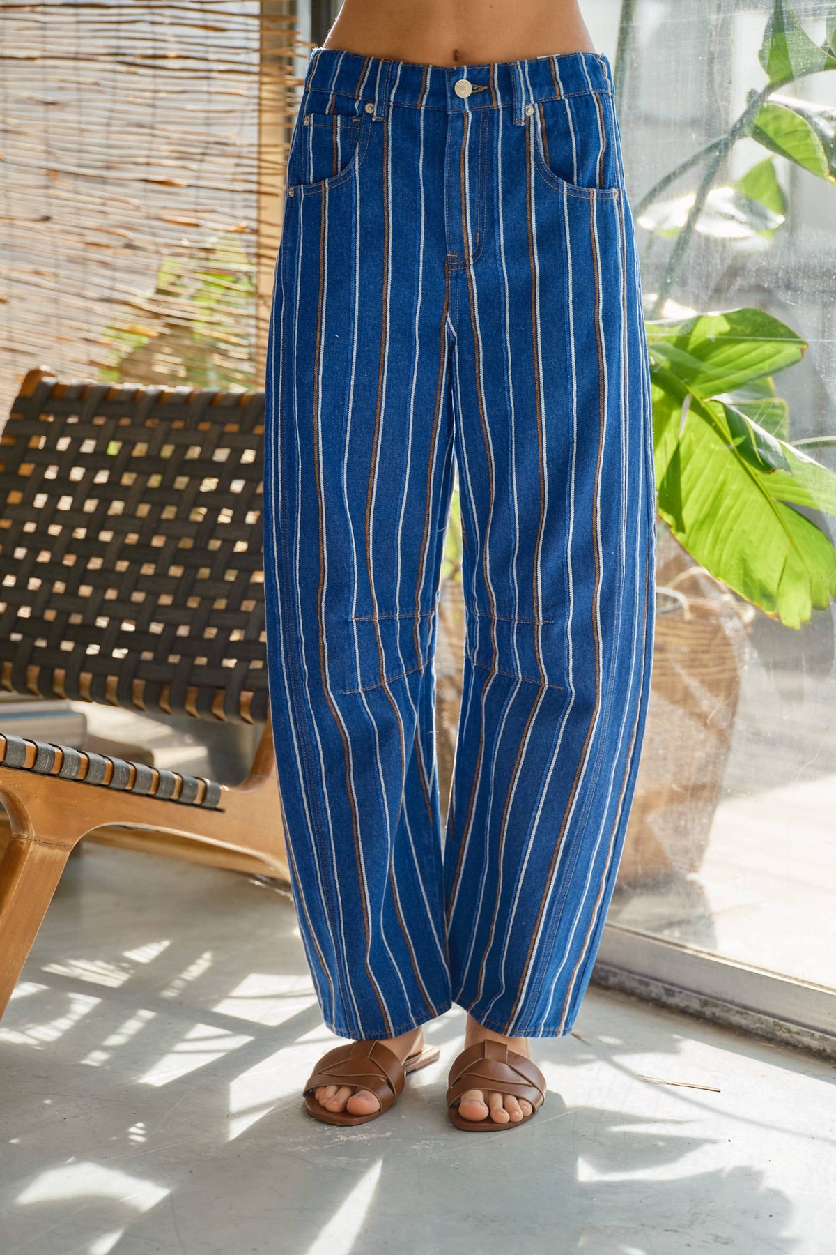 Brush Stripe Denim Pants