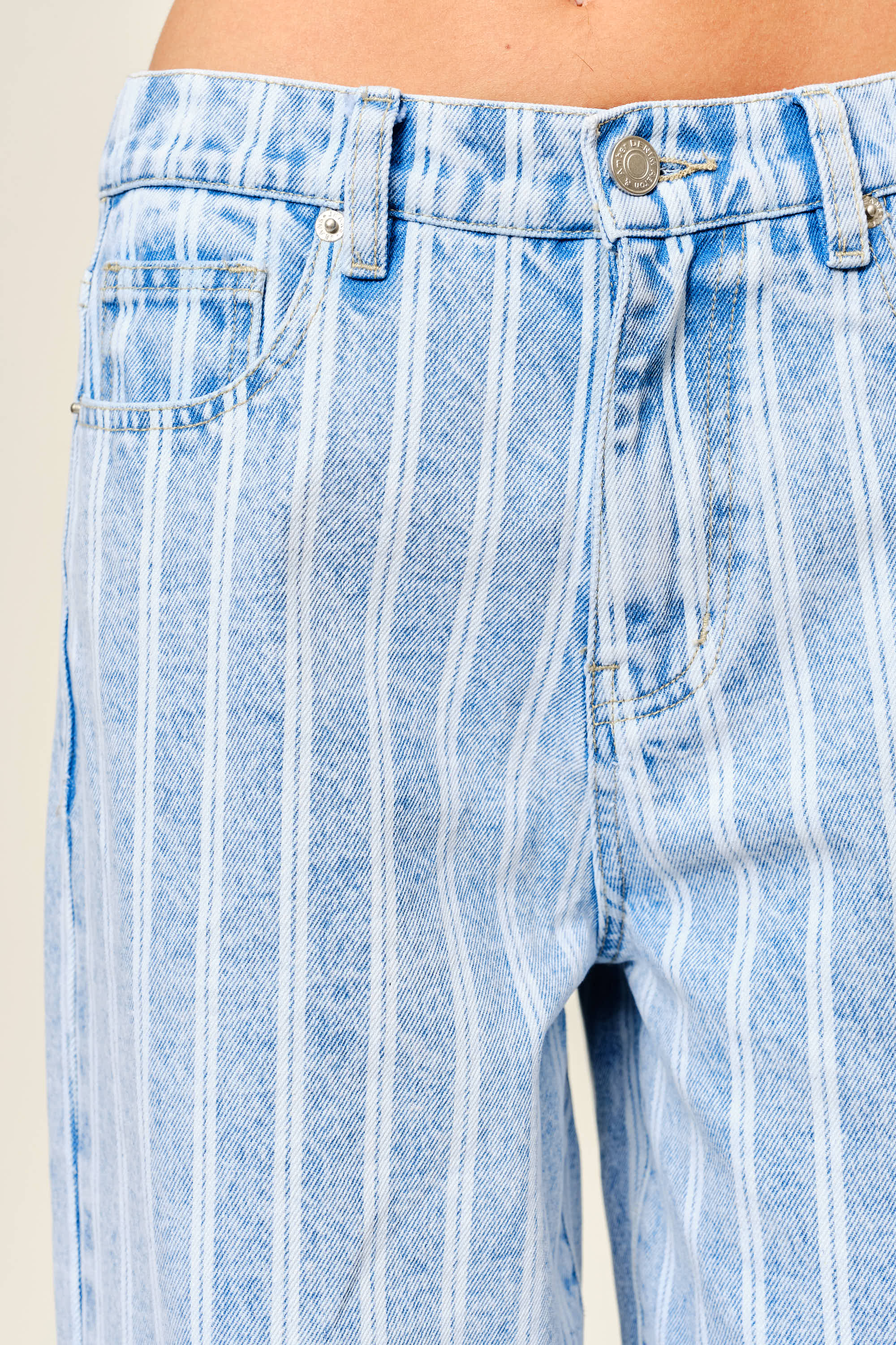 Striped Denim Pants