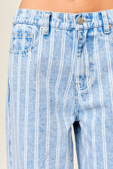 Striped Denim Pants