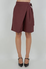 Merlot Wrap Bermuda Shorts