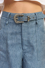 Belted Denim Trousers