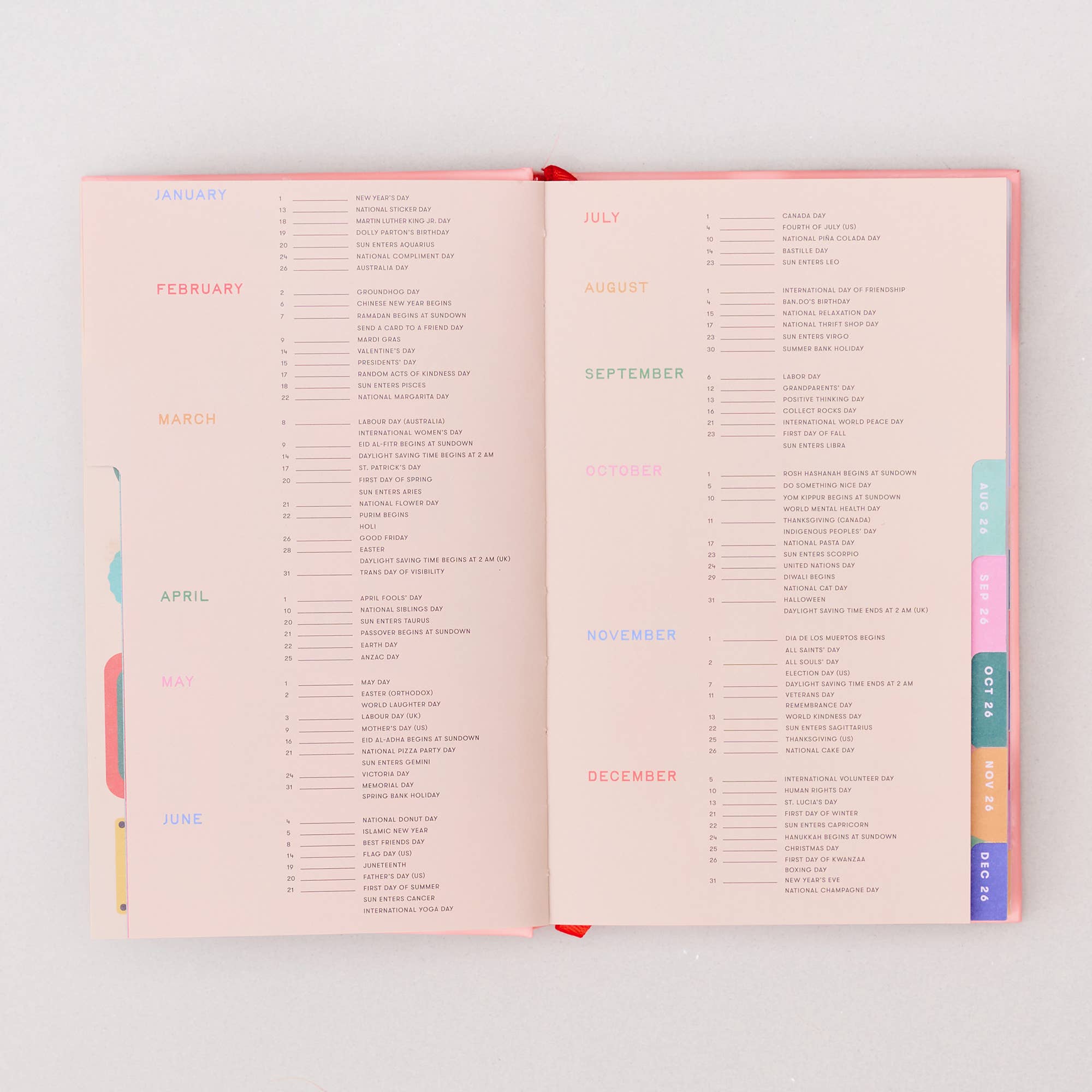 Classic 17-Month Academic Planner, Bonjour - Pink