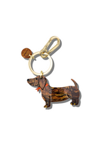 Hand-painted Dachshund Dog Bag Charm + Keychain| Eco-Friendly