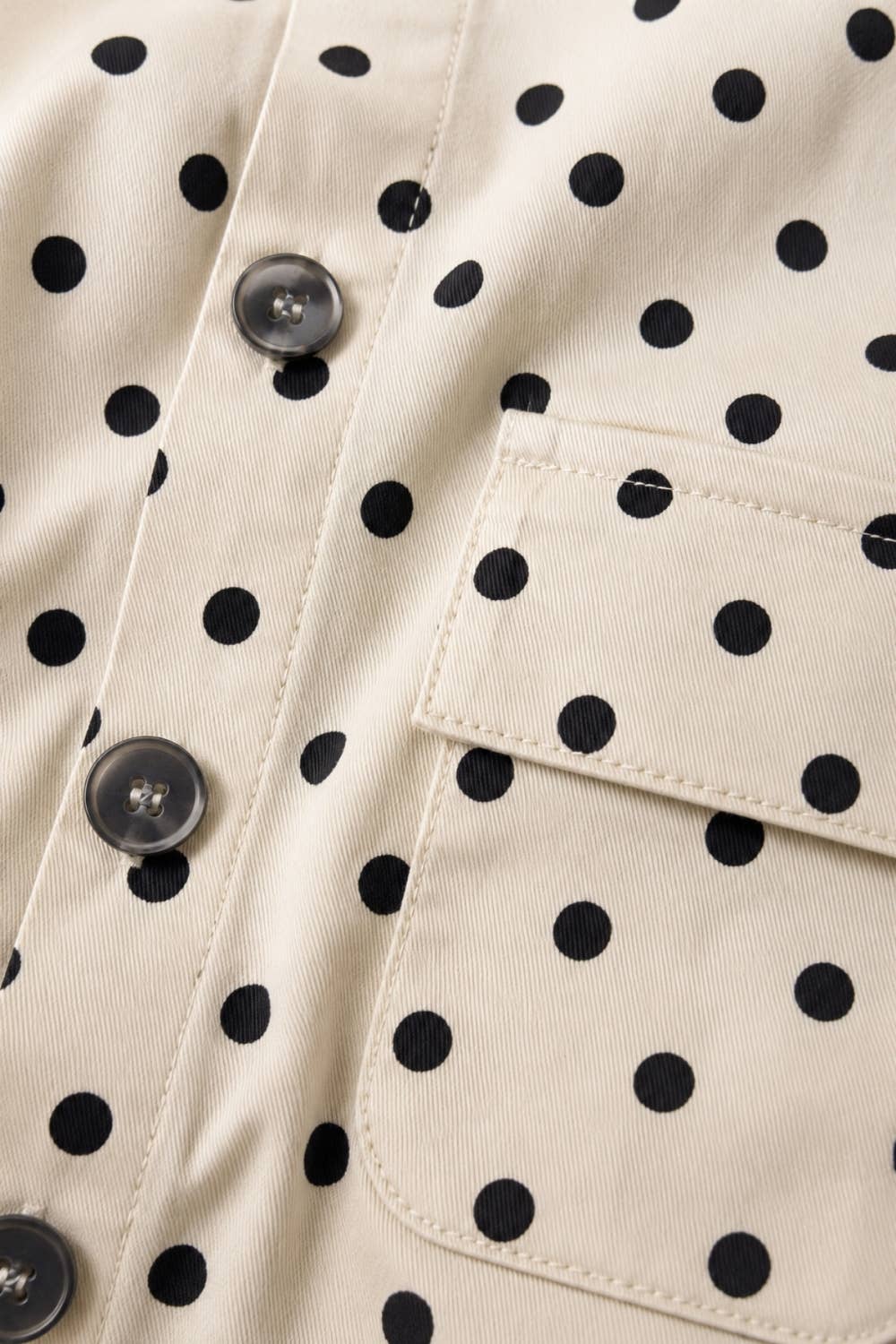 Polka Dot Tailored Cropped Shirt Jacket