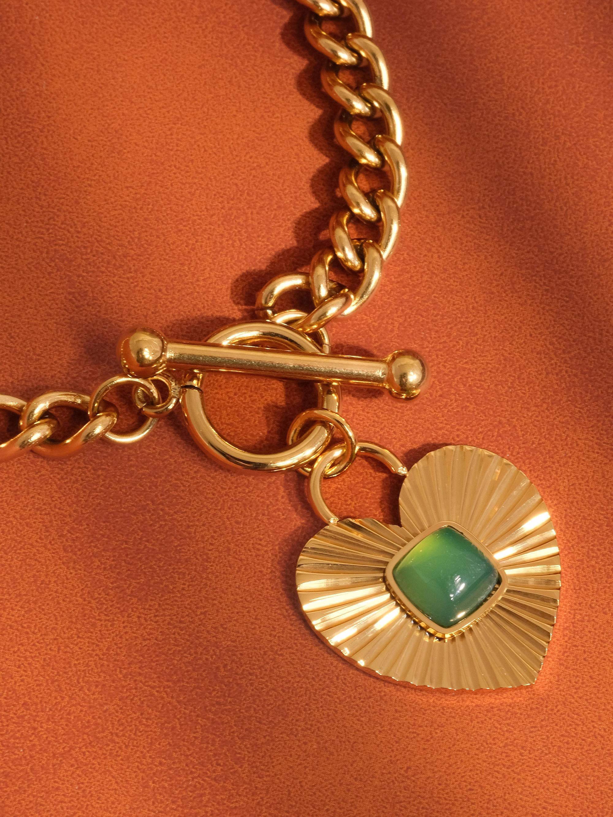Après 18K Green Heart Chain Necklace