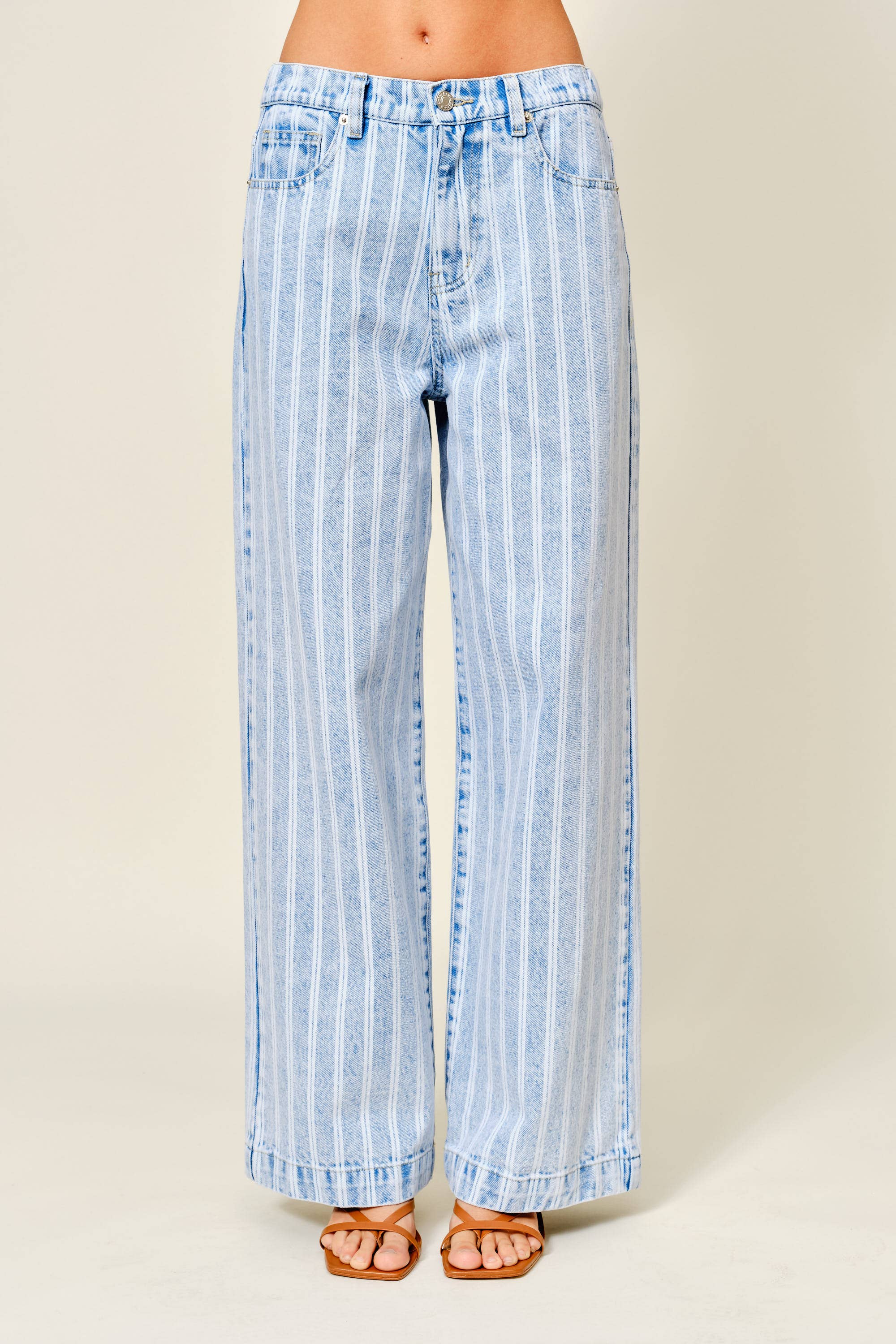 Striped Denim Pants