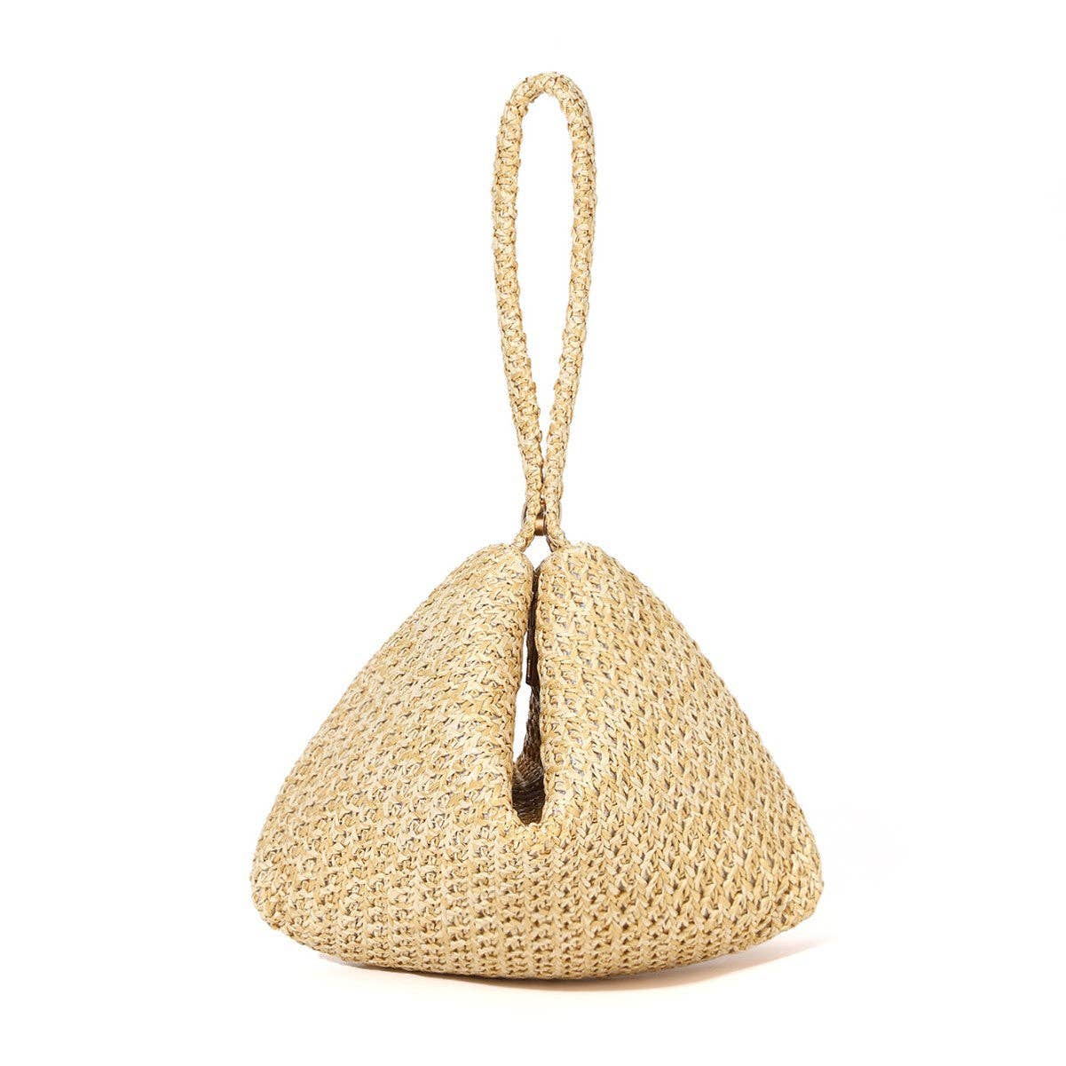 Rivet Bead Straw Handbag
