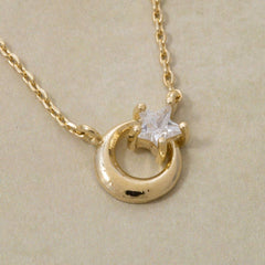 Moon And Star Charm Necklace