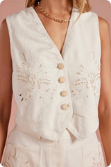 Floral Embroidery Vest