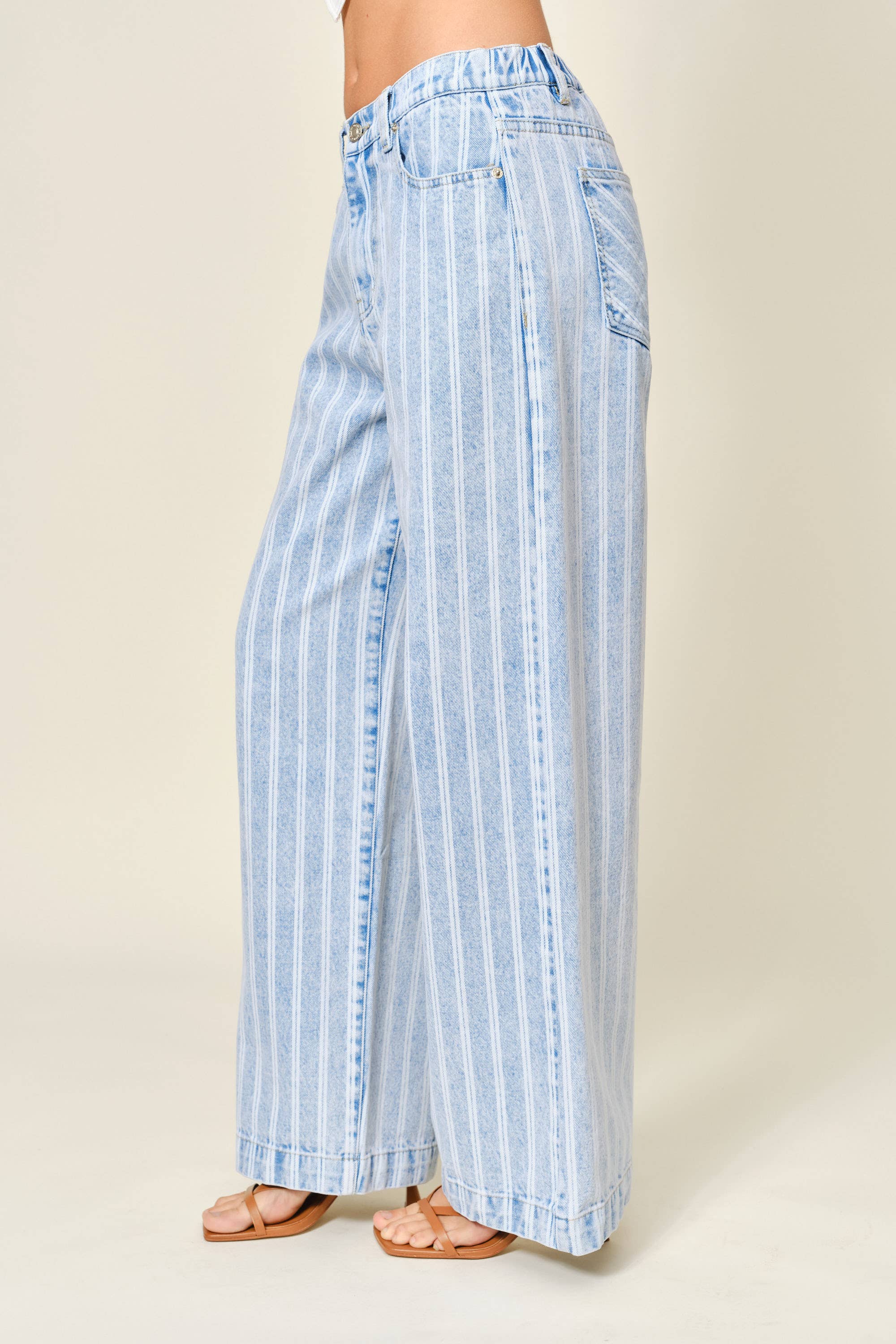 Striped Denim Pants