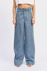 Belted Denim Trousers