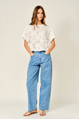 Polka Dot Denim Pants