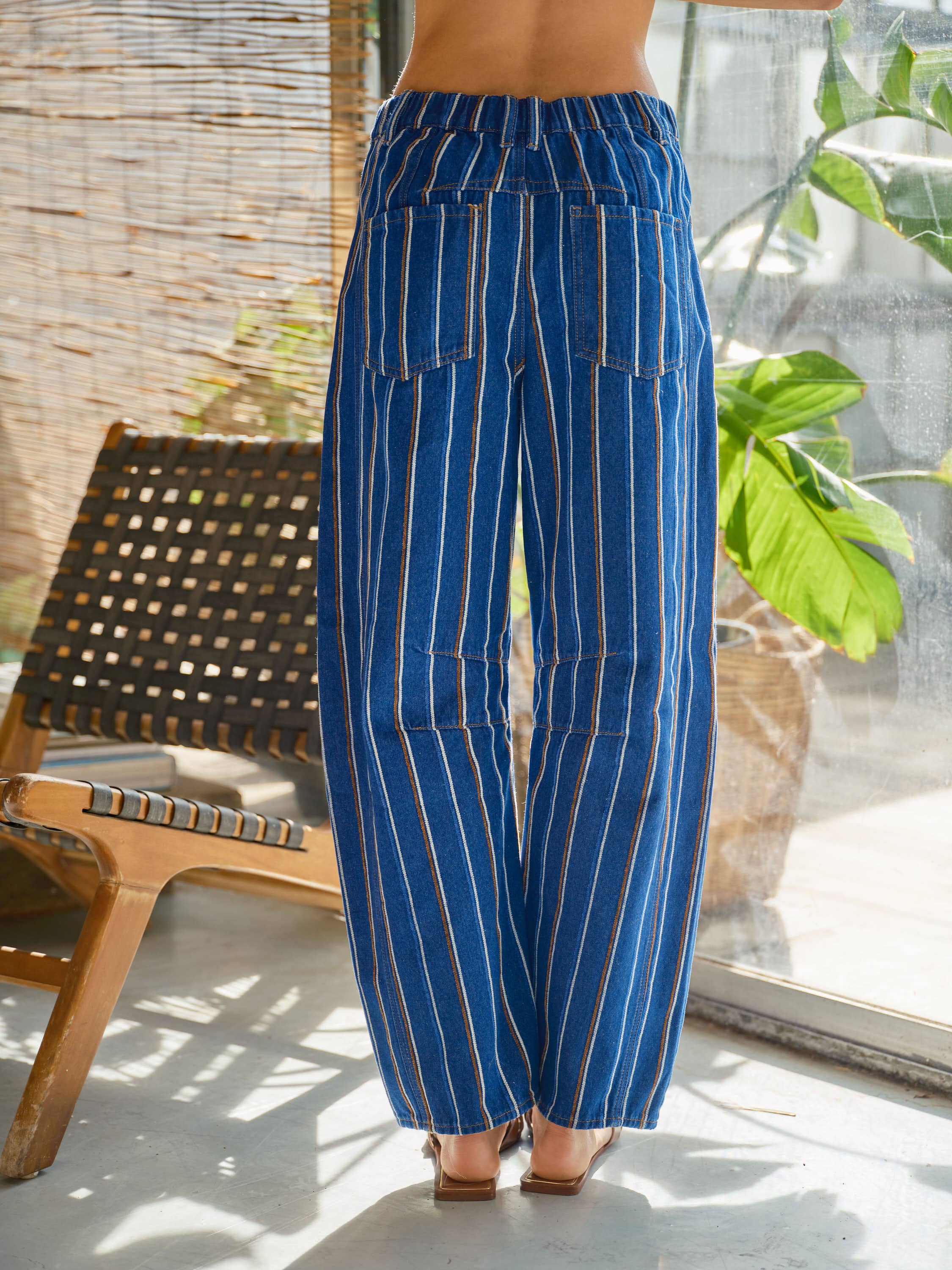 Brush Stripe Denim Pants