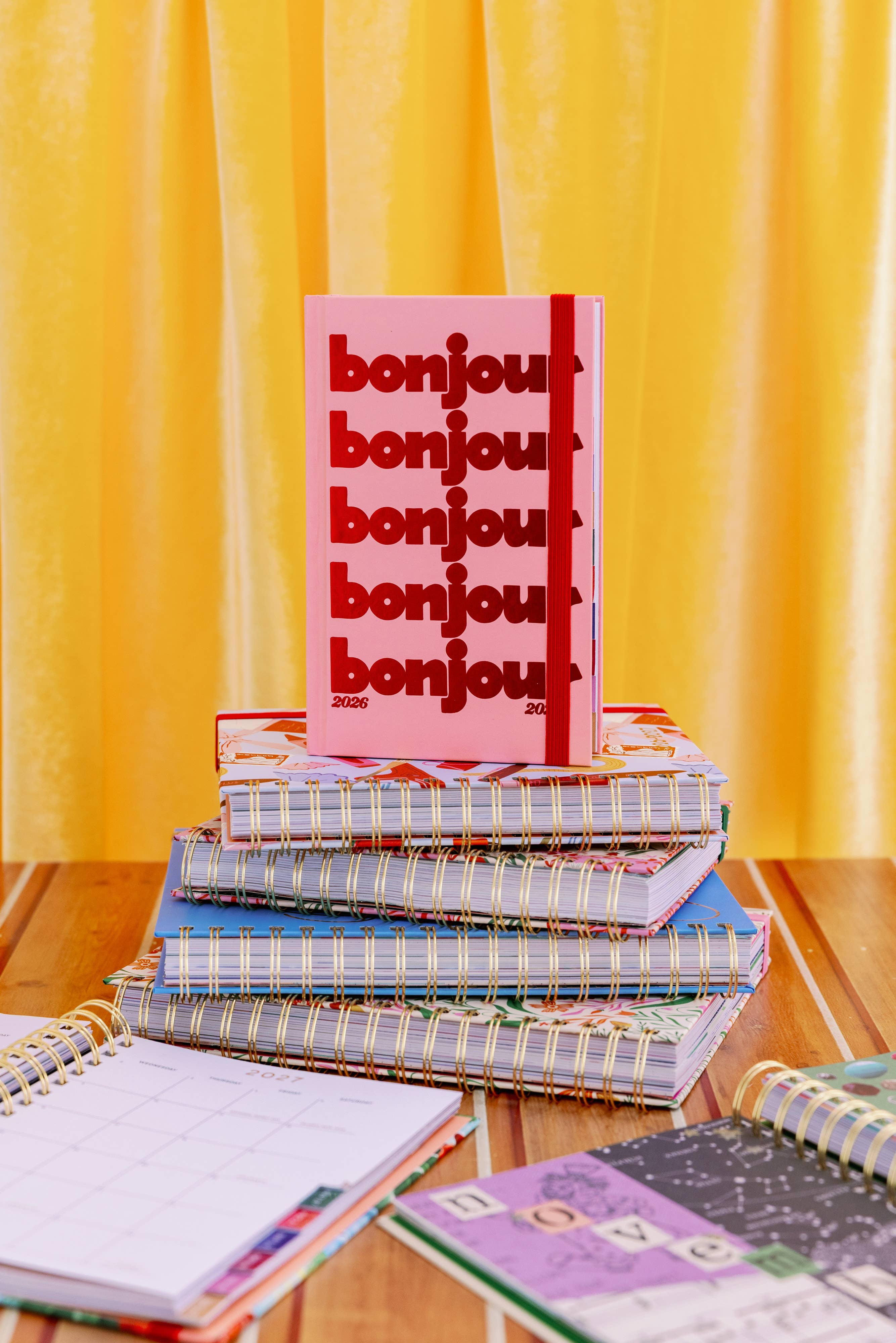 Classic 17-Month Academic Planner, Bonjour - Pink
