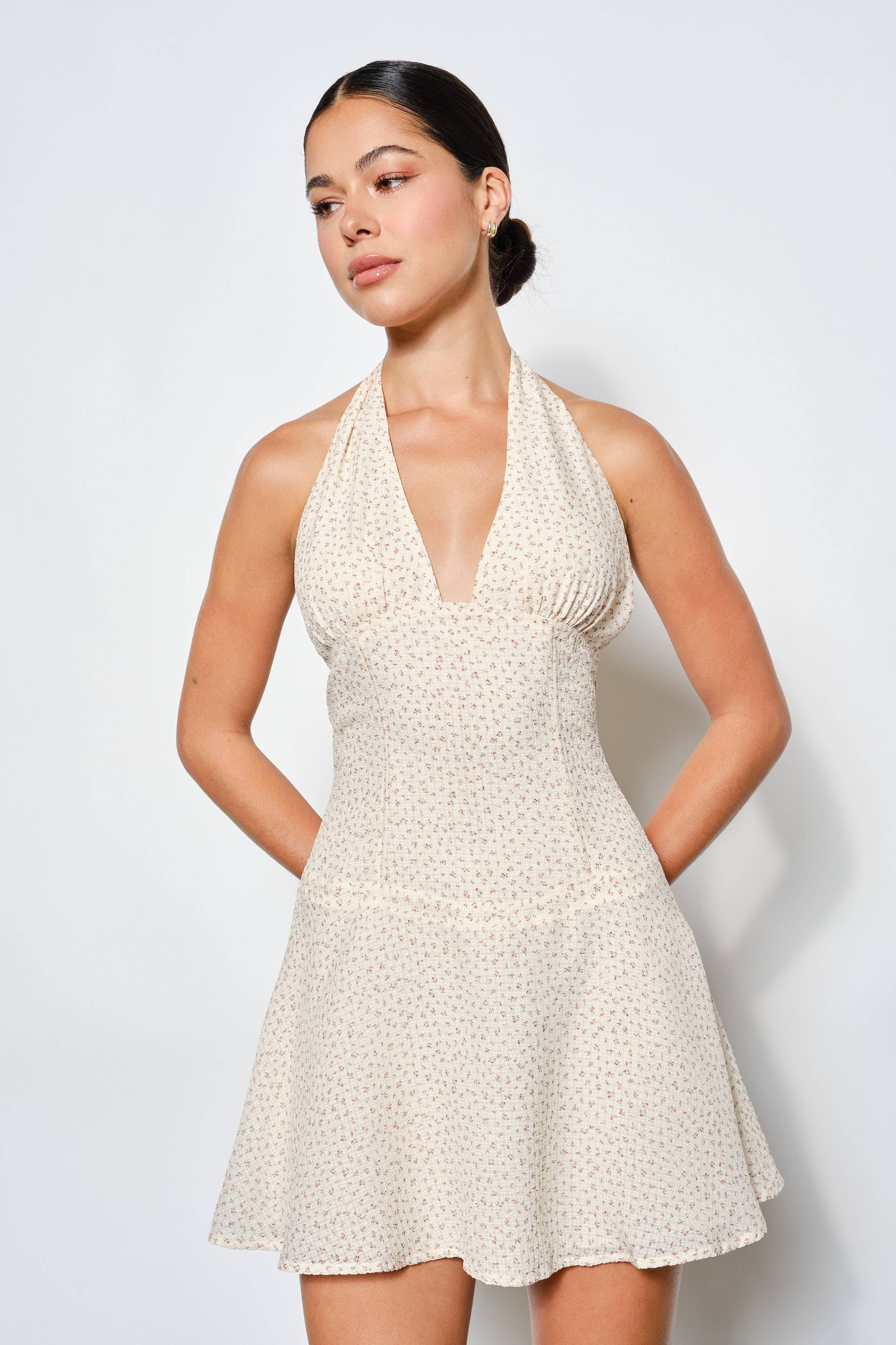 Eve Plunge Neck Mini Dress