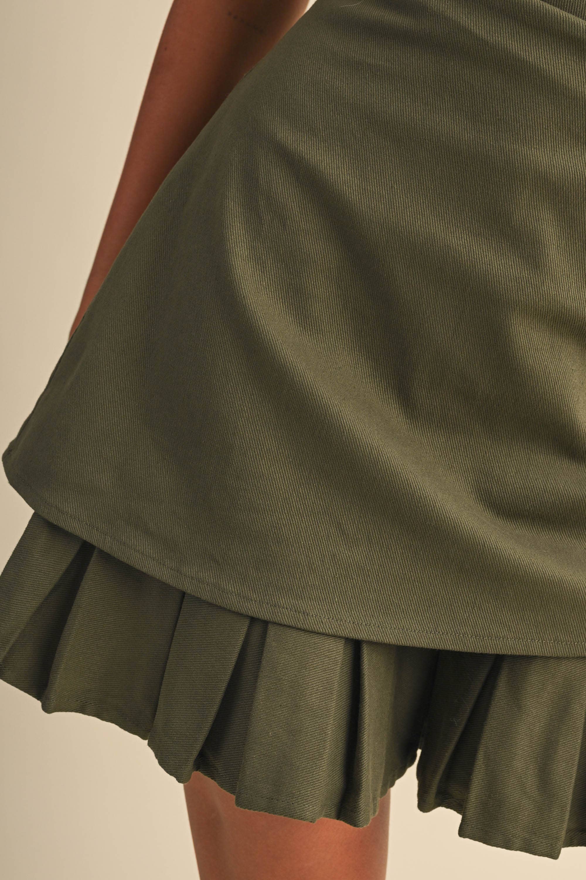 Olive Green Strapless Mini Dress